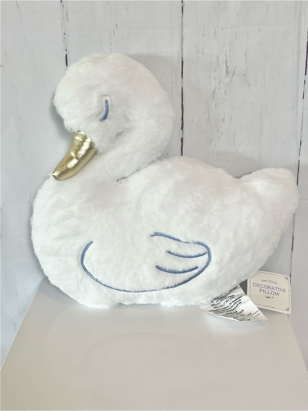 Target Bullseye Playground White Swan Plush Pillow Gold Beak NWT